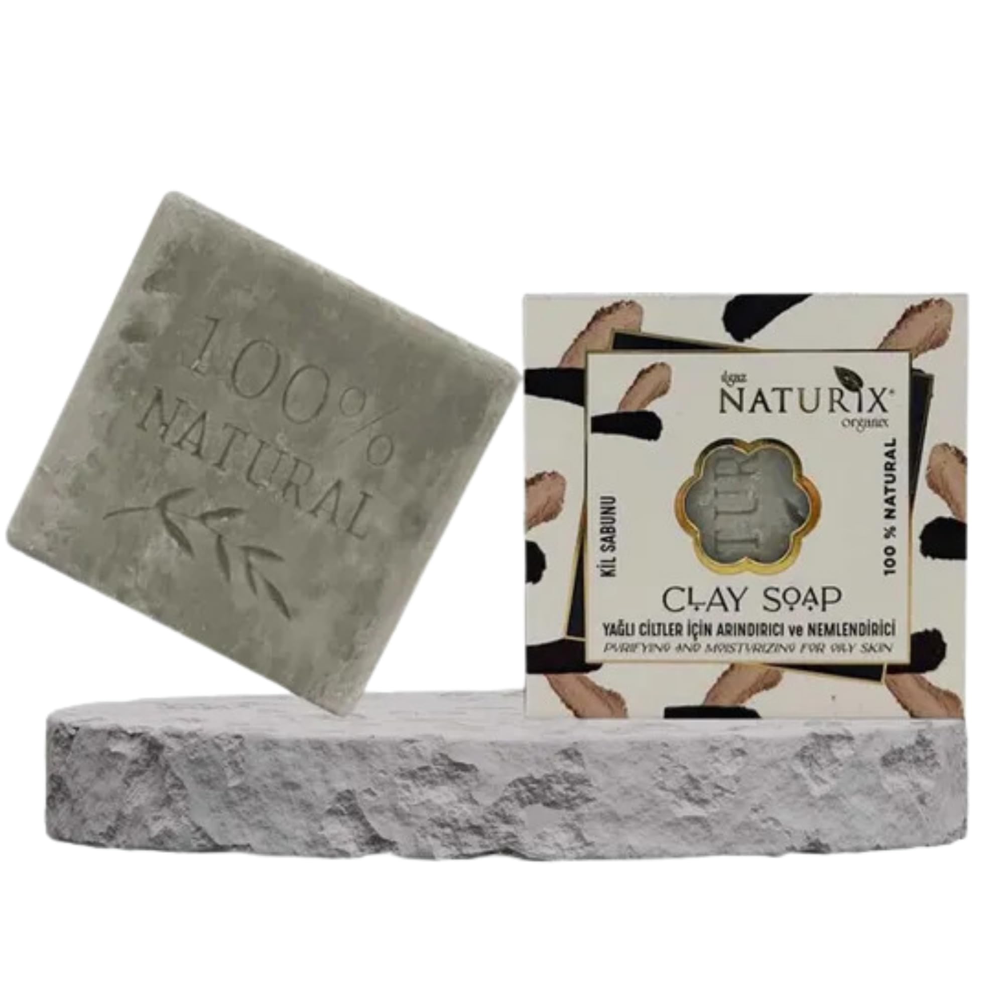 LIMOPA Organic Bar Soap Moisturizing Soap Made from Natural Oil | Hair Hand Face Body Bath Wash | Skin Care Cleanser Shampoo (Clay)